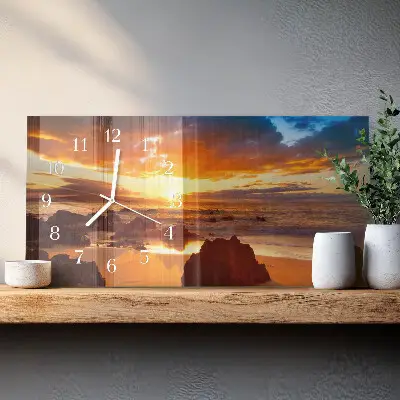 Wanduhr aus glas horizontal Dämmerung bricht herein