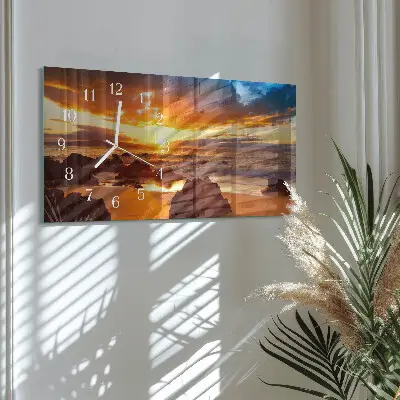 Wanduhr aus glas horizontal Dämmerung bricht herein