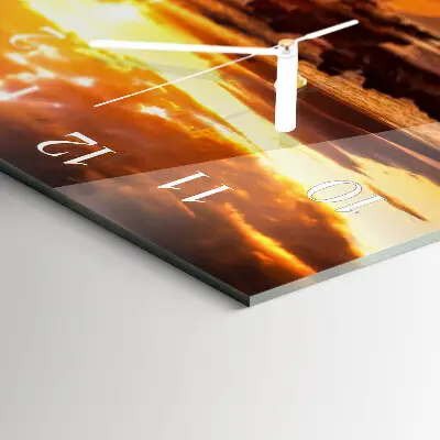 Wanduhr aus glas horizontal Dämmerung bricht herein