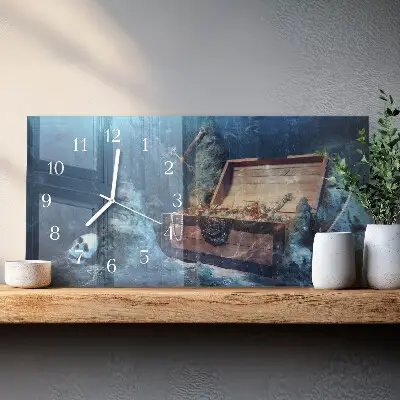 Glas wanduhr mit motiv horizontal Versunkene Wertgegenstände