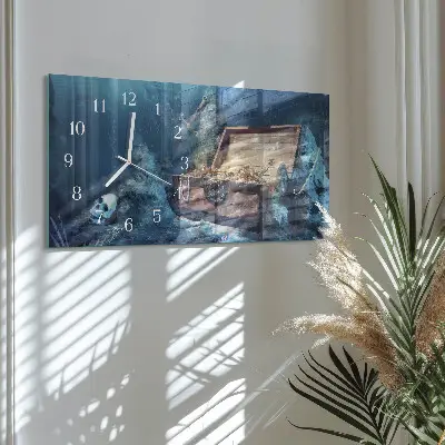 Glas wanduhr mit motiv horizontal Versunkene Wertgegenstände