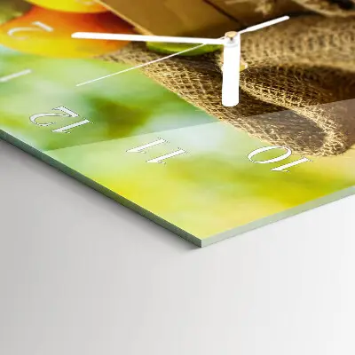 Horizontale glas wanduhr Aprikosen