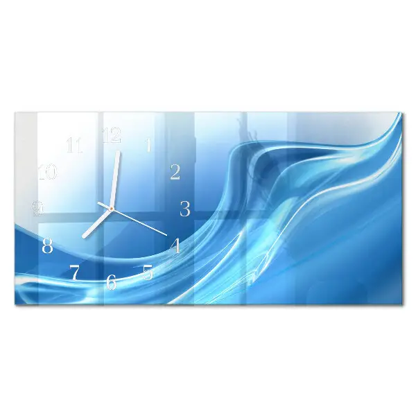Wanduhr aus glas horizontal Blaue Wellen