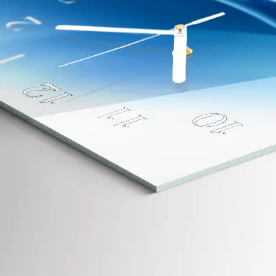 Wanduhr aus glas horizontal Blaue Wellen