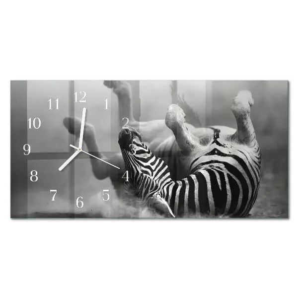 Glas wanduhr mit motiv horizontal Afrikanisches Zebra