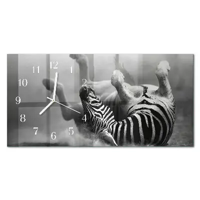 Glas wanduhr mit motiv horizontal Afrikanisches Zebra