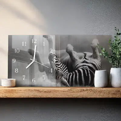 Glas wanduhr mit motiv horizontal Afrikanisches Zebra