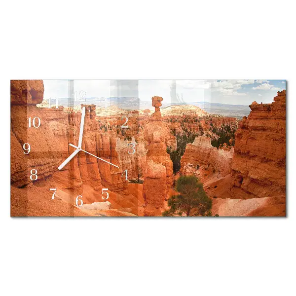 Horizontale glas wanduhr Bryce Canyon