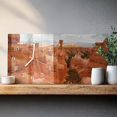 Horizontale glas wanduhr Bryce Canyon