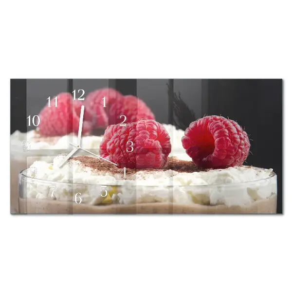 Wanduhr aus glas horizontal Himbeerdessert