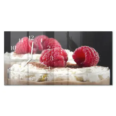 Wanduhr aus glas horizontal Himbeerdessert
