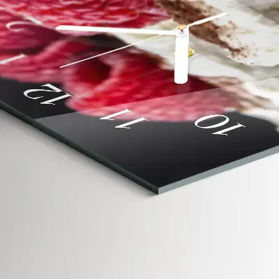 Wanduhr aus glas horizontal Himbeerdessert