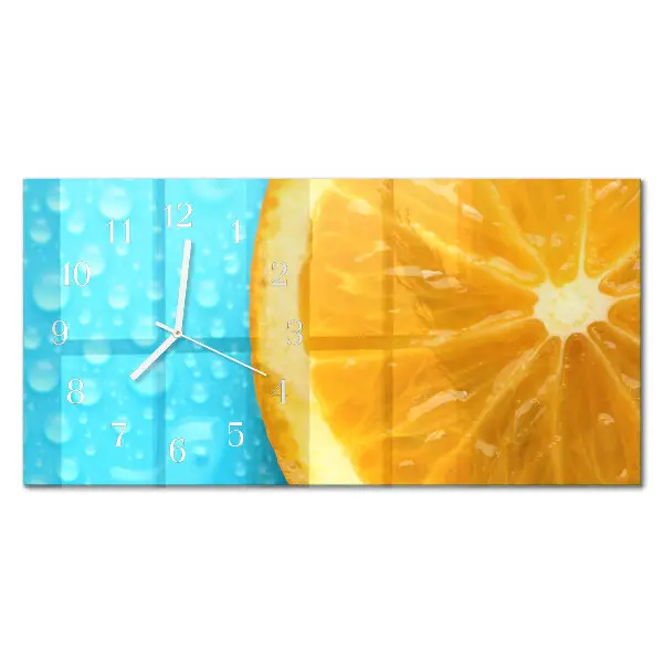 Glas wanduhr mit motiv horizontal Orangen-Zitrus