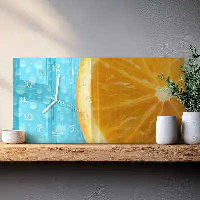 Glas wanduhr mit motiv horizontal Orangen-Zitrus