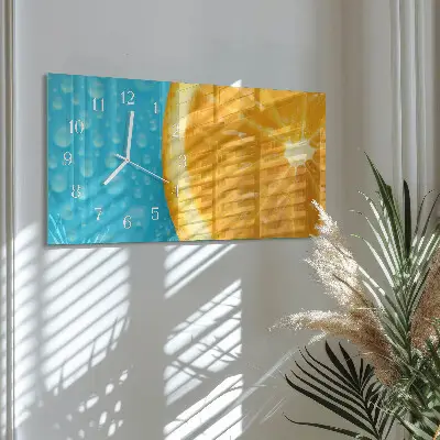 Glas wanduhr mit motiv horizontal Orangen-Zitrus