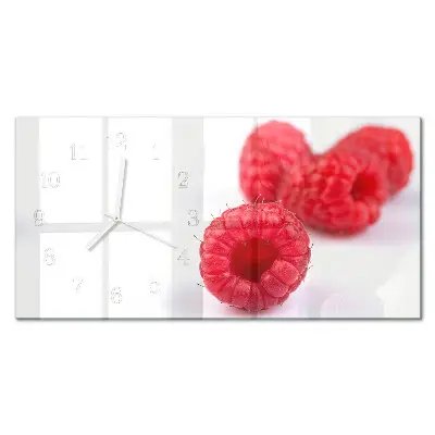Wanduhr aus glas horizontal Waldhimbeeren