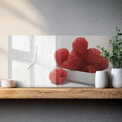 Glasuhr horizontal Frische Himbeeren