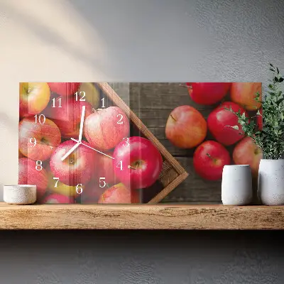 Glas wanduhr mit motiv horizontal Dessertäpfel