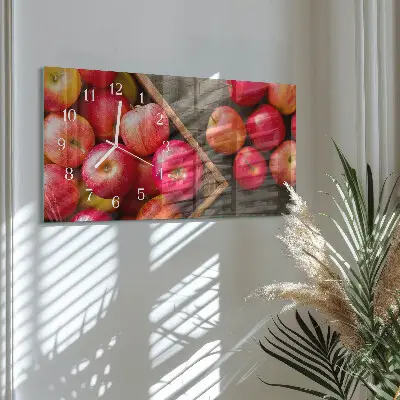 Glas wanduhr mit motiv horizontal Dessertäpfel