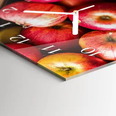 Glas wanduhr mit motiv horizontal Dessertäpfel
