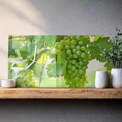 Horizontale glas wanduhr Trauben