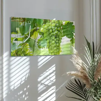 Horizontale glas wanduhr Trauben