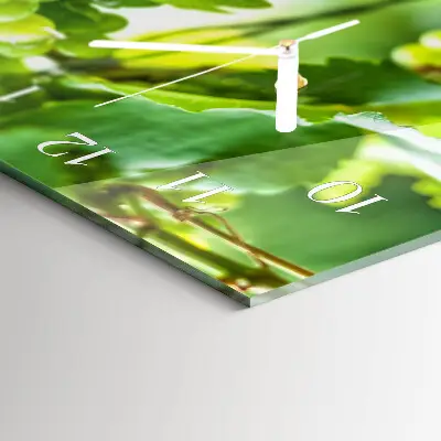 Horizontale glas wanduhr Trauben