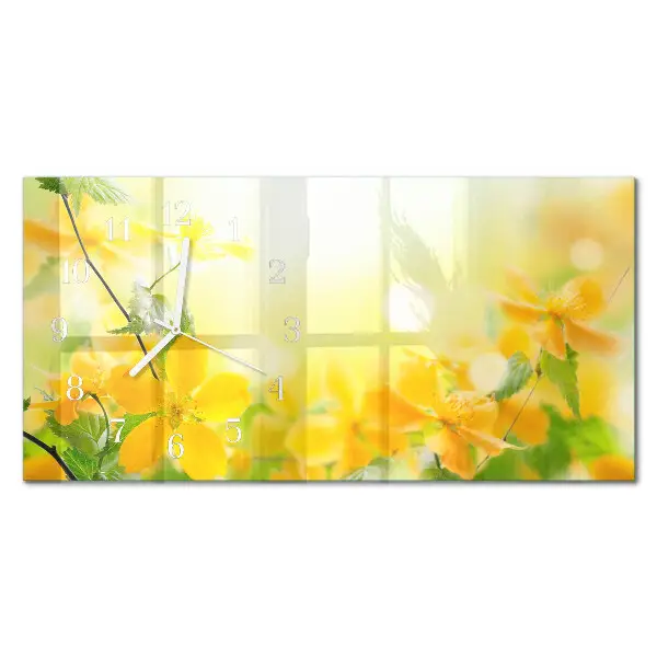 Wanduhr aus glas horizontal Schnittblumen