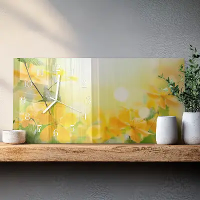 Wanduhr aus glas horizontal Schnittblumen
