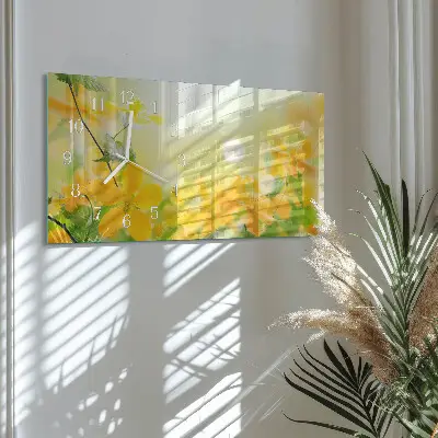 Wanduhr aus glas horizontal Schnittblumen