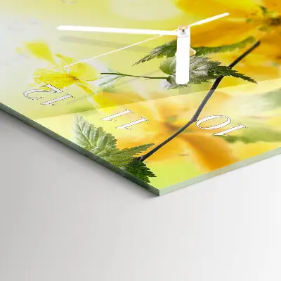 Wanduhr aus glas horizontal Schnittblumen