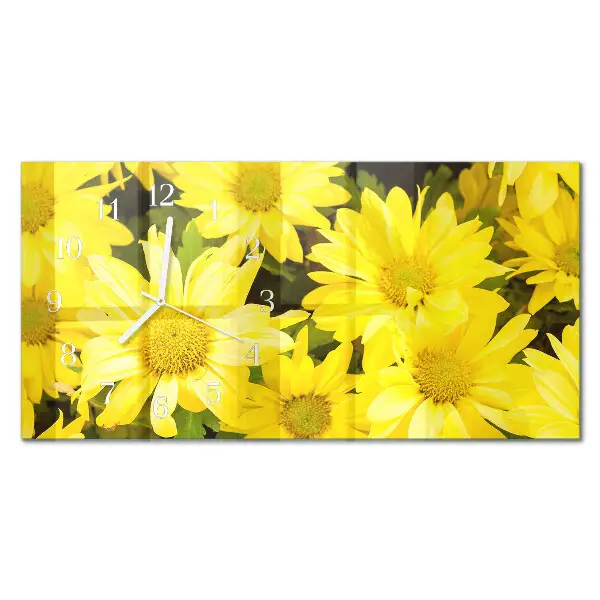Glasuhr horizontal Gelbe Blüten