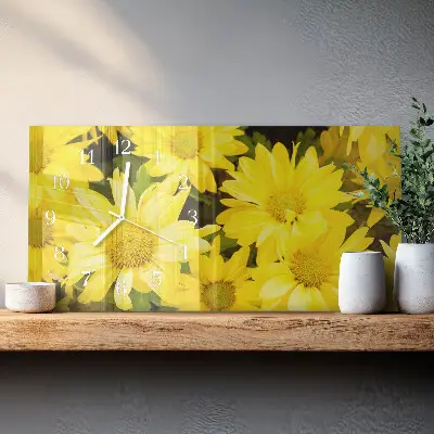 Glasuhr horizontal Gelbe Blüten