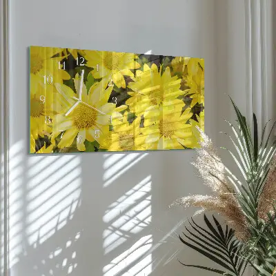 Glasuhr horizontal Gelbe Blüten