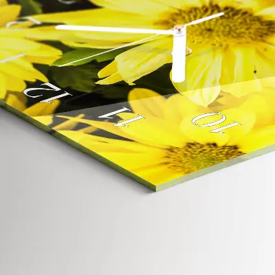 Glasuhr horizontal Gelbe Blüten