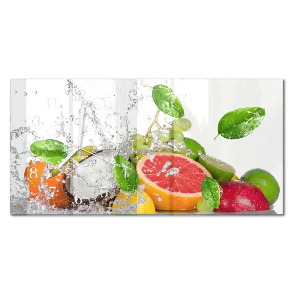 Glas wanduhr mit motiv horizontal Versunkene Früchte
