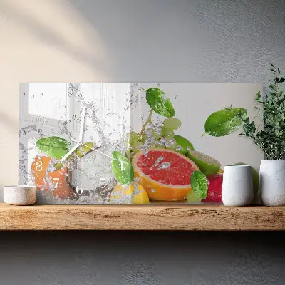 Glas wanduhr mit motiv horizontal Versunkene Früchte