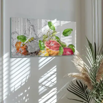 Glas wanduhr mit motiv horizontal Versunkene Früchte