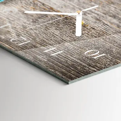 Horizontale glas wanduhr Gemüse
