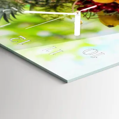 Wanduhr aus glas horizontal Gemüse und Obst
