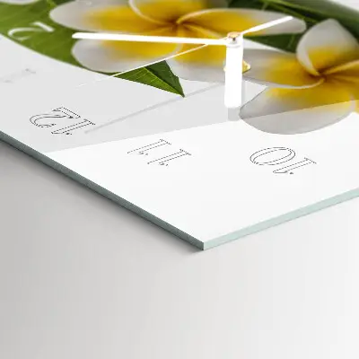 Glas wanduhr mit motiv horizontal Blühende Pflanzen