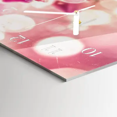 Horizontale glas wanduhr Orchideen