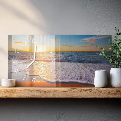 Wanduhr aus glas horizontal Abendrot