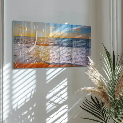 Wanduhr aus glas horizontal Abendrot