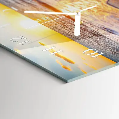 Wanduhr aus glas horizontal Abendrot