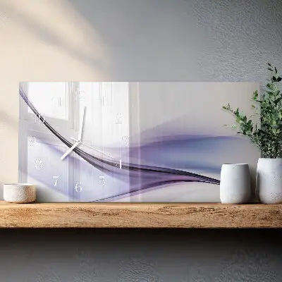 Horizontale glas wanduhr Bunte Wellen