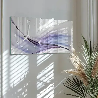 Horizontale glas wanduhr Bunte Wellen