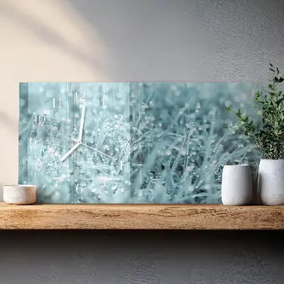 Wanduhr aus glas horizontal Kalter Morgentau