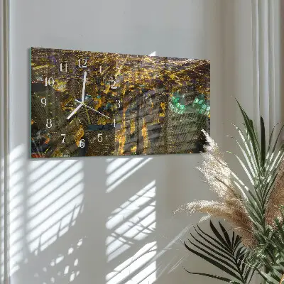 Glasuhr horizontal Die erleuchtete Stadt