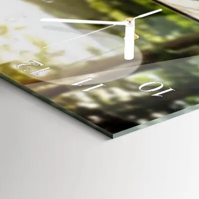 Glas wanduhr mit motiv horizontal Eine Tasse Kaffee